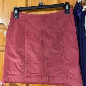 Maroon corduroy mini skirt